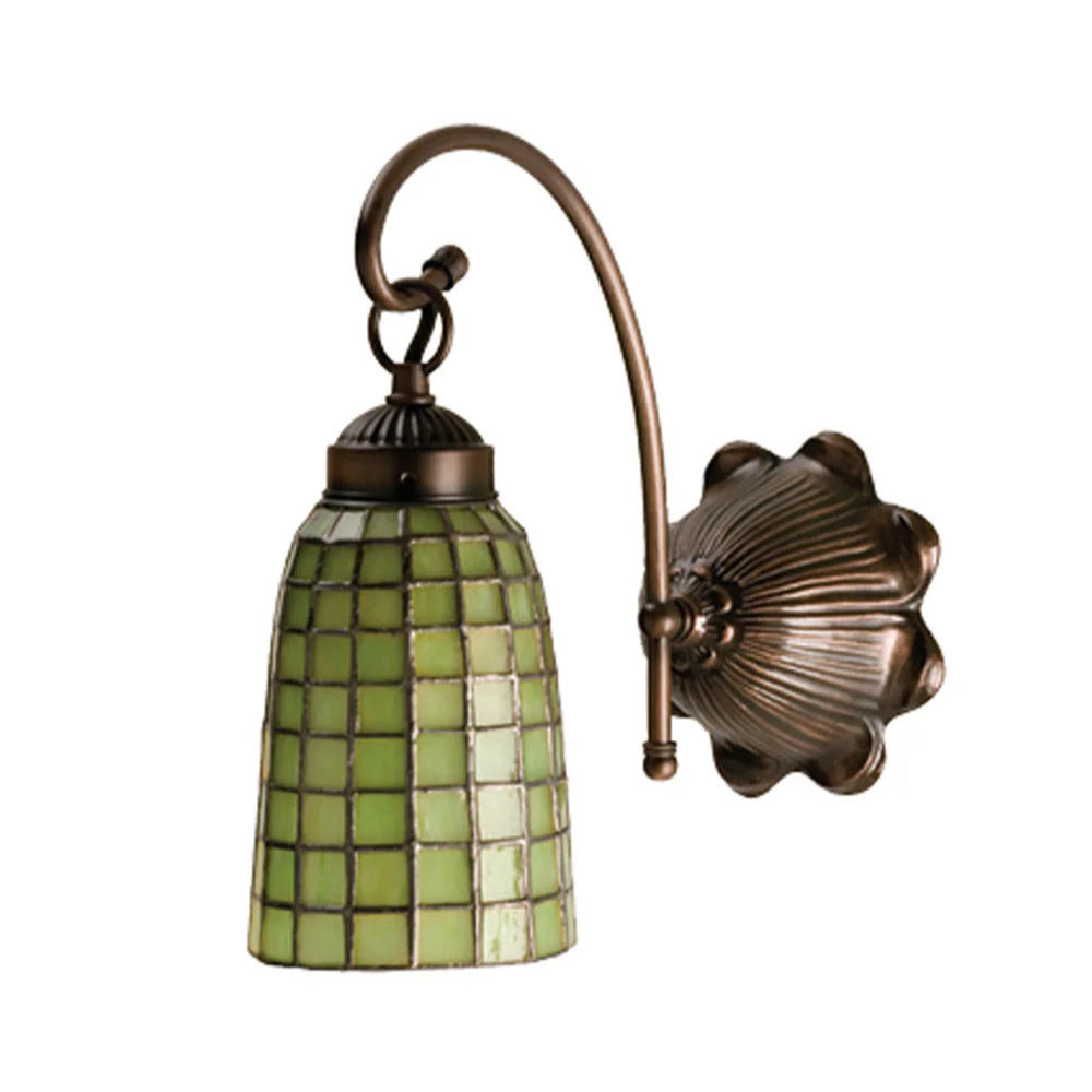 Terra Verde One-Light Wall Sconce – Handmade Stained Glass